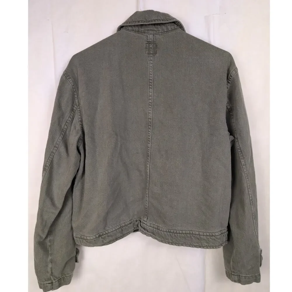 Gap Relaxed Utility green denim chore jacket Size Sm Boxy Classic Y2K Retro